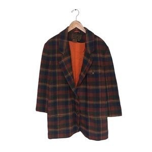 Vintage EastWest Blazer‎ Jacket Women's Size Large Plaid Wool Multicolour Coat